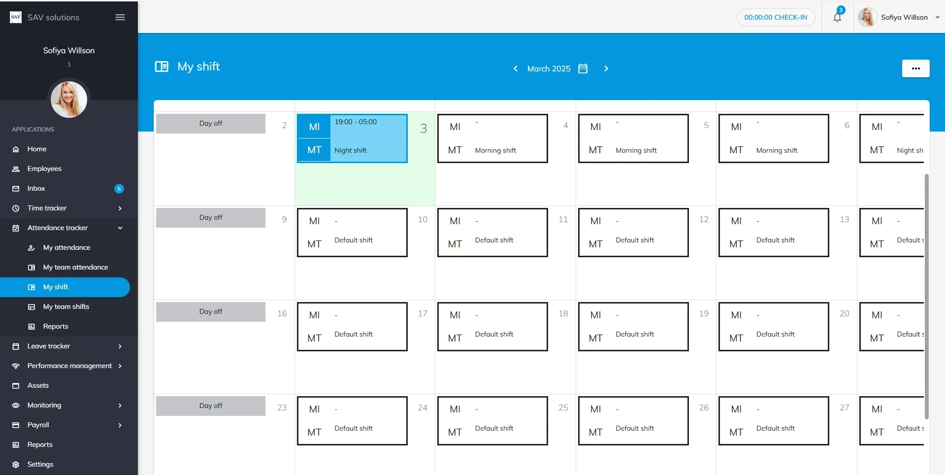 My shift officeportal