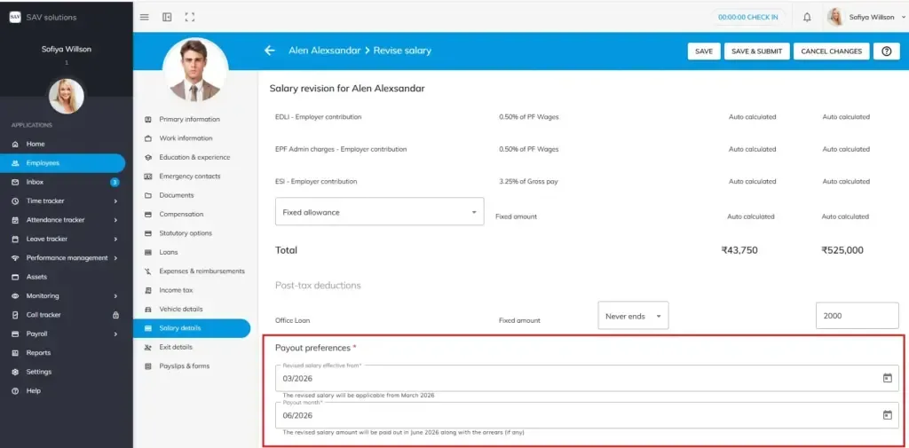 Officeportal salary revision help 2
