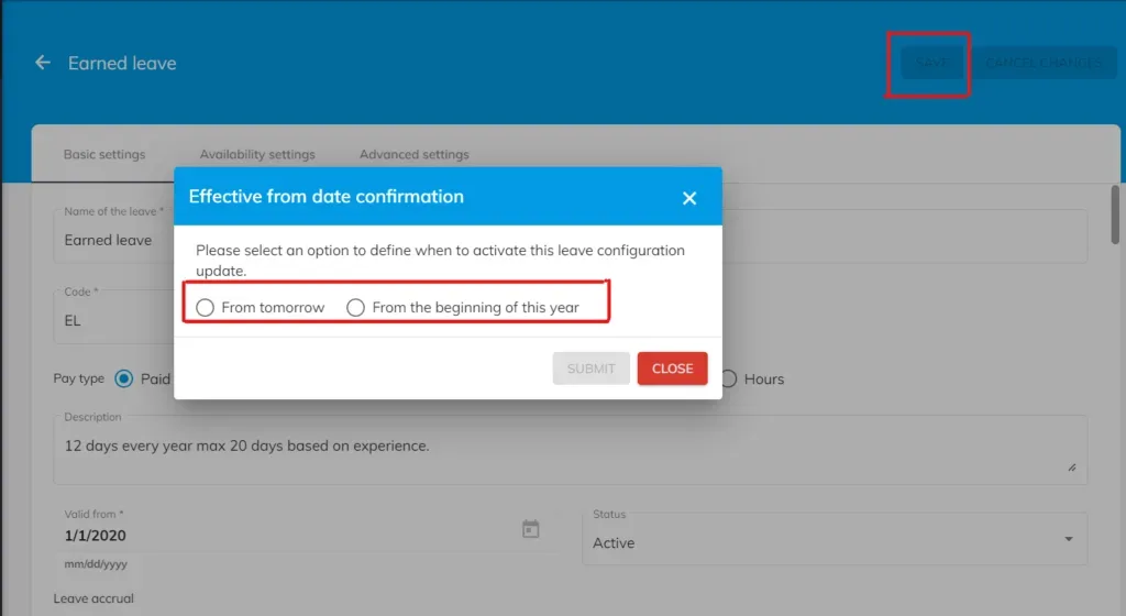 configured settings