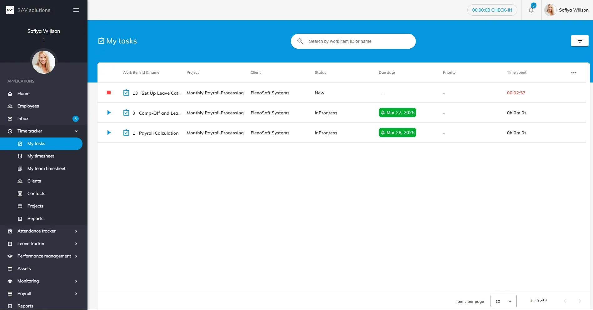 my task timer officeportal