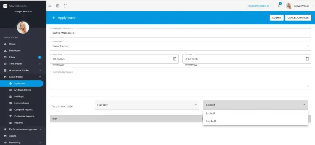 officeportal apply leave 3