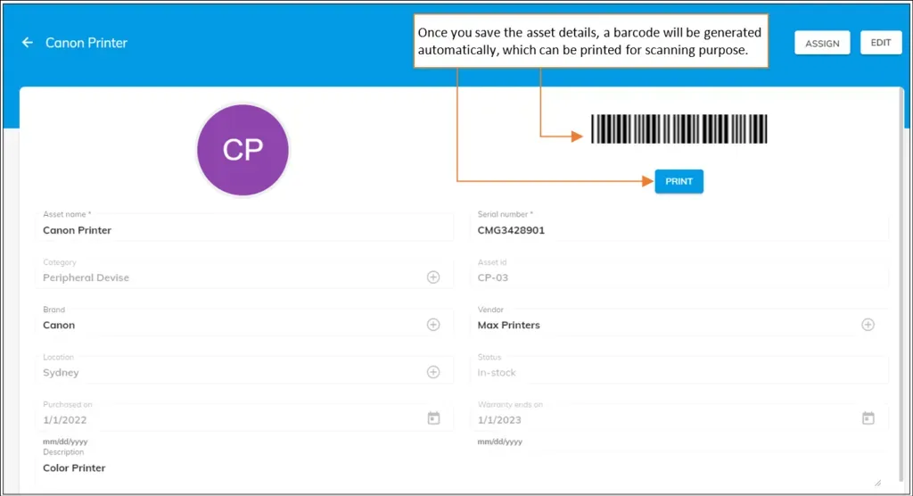 officeportal asset automatic barcode 4
