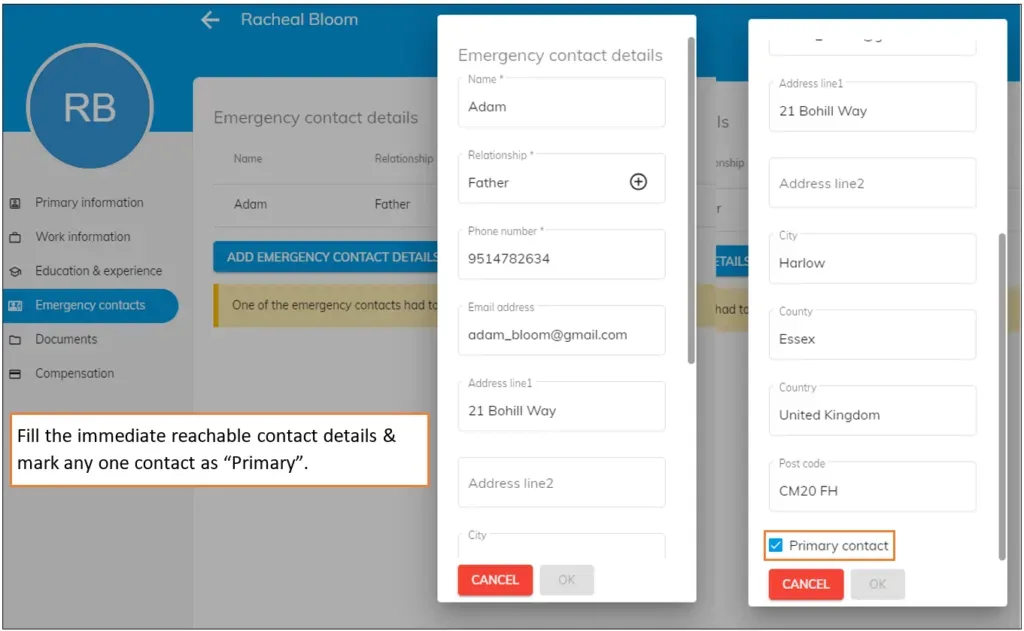 officeportal emergency contacts