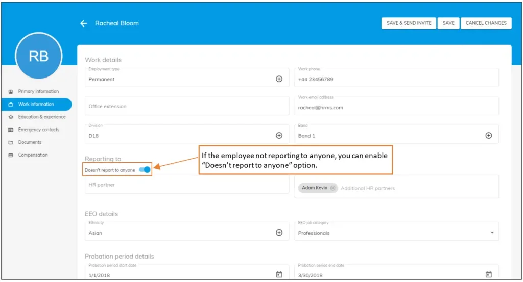 officeportal employee doesnt report to anyone
