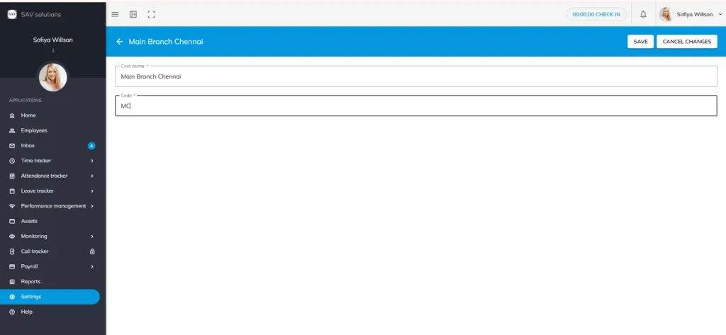 officeportal help cost centre 1