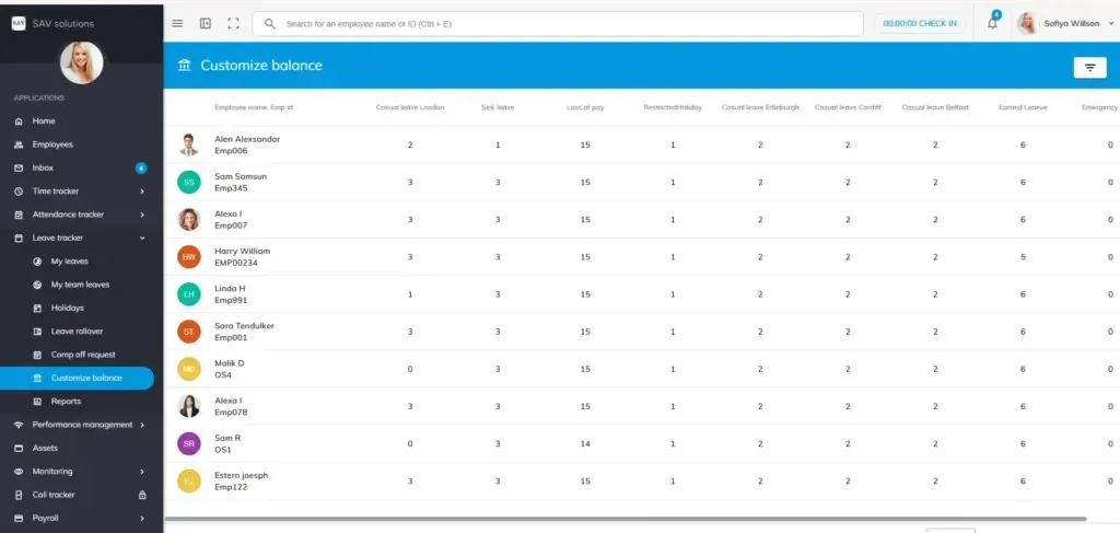 officeportal help customise balance 1