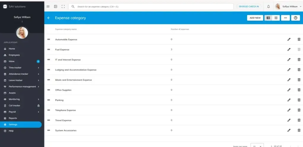 officeportal help expense category 1
