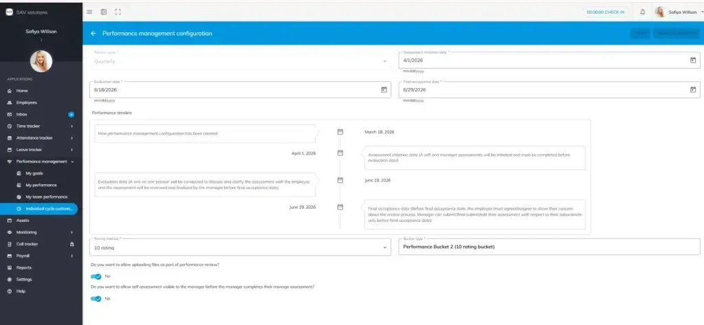 officeportal individual cycle customisation