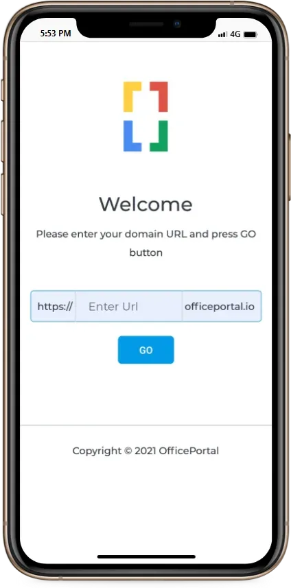 officeportal mobile app launch screen empty