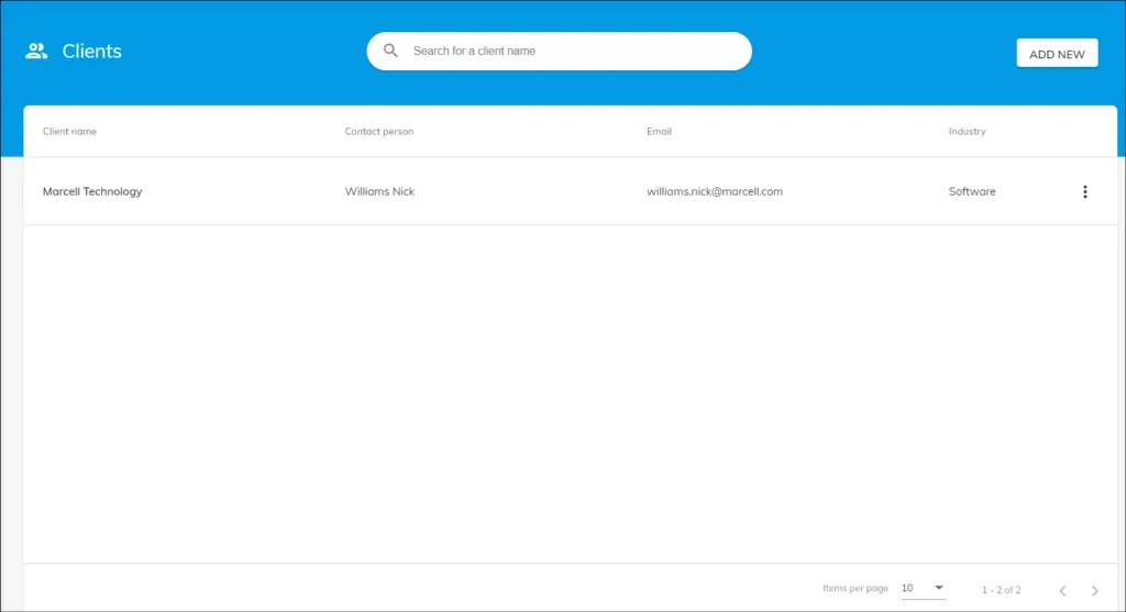officeportal timetracker add new client