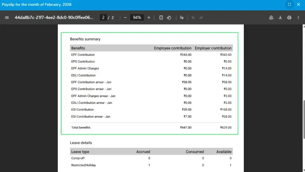 payslip template