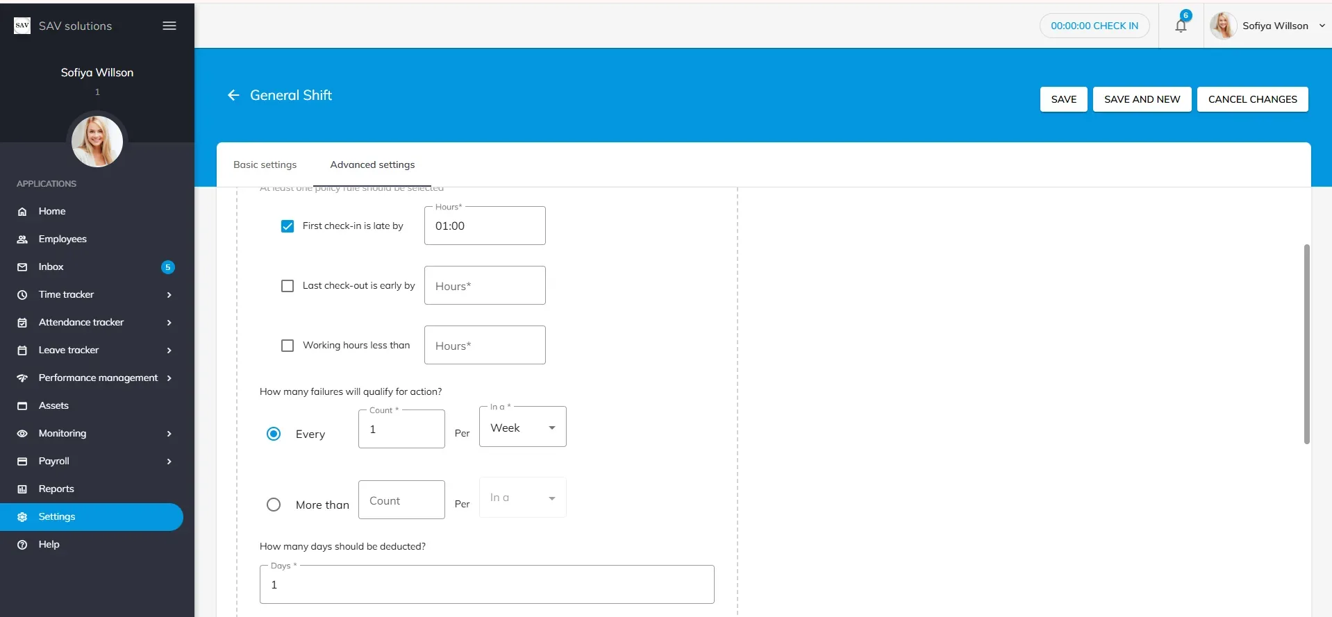 shiftsettings officeportal