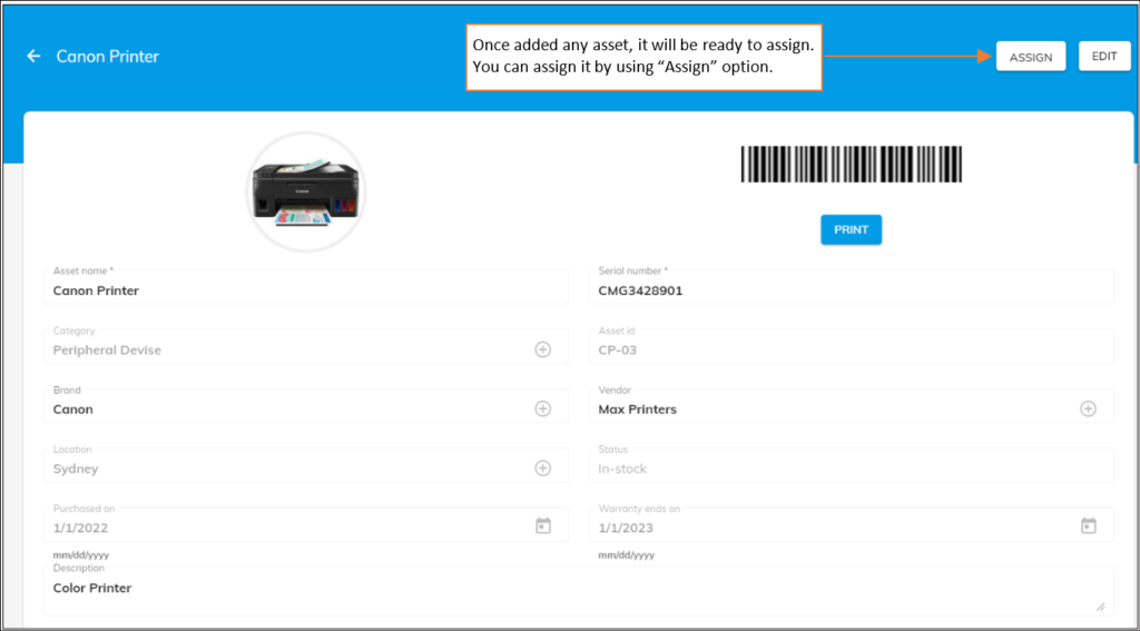 Assigning Asset When Ready