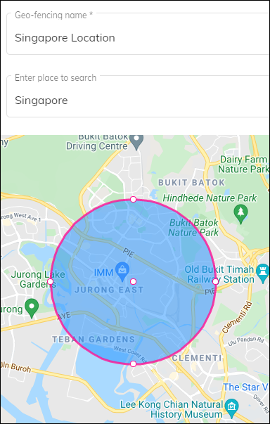 OfficePortal Geofencing Circle fence