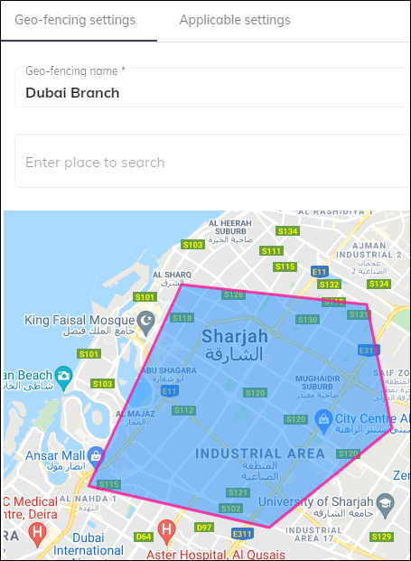 OfficePortal Geofencing Polygon fence