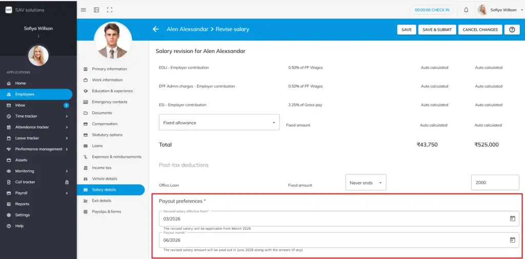 Officeportal salary revision help 2