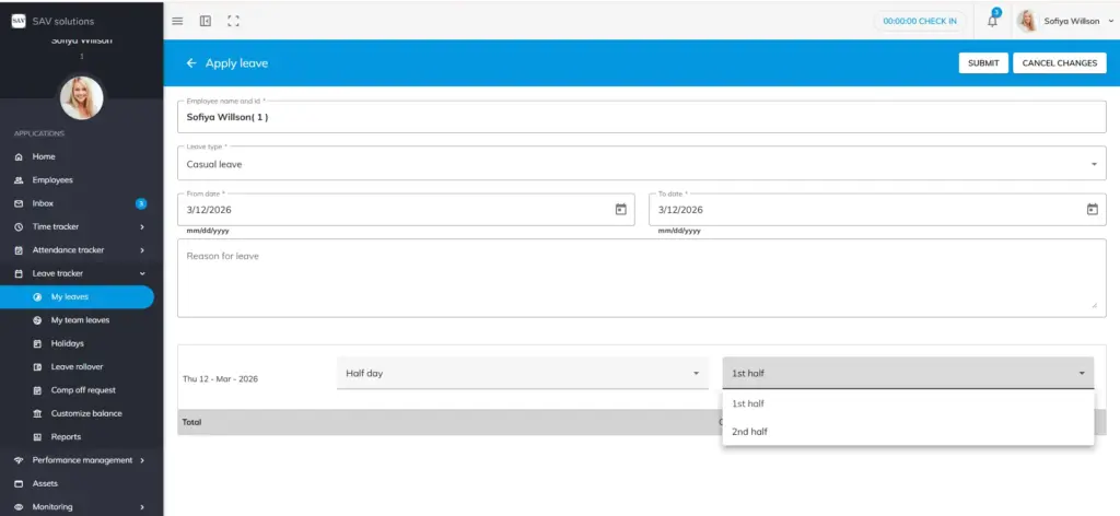 officeportal apply leave 3