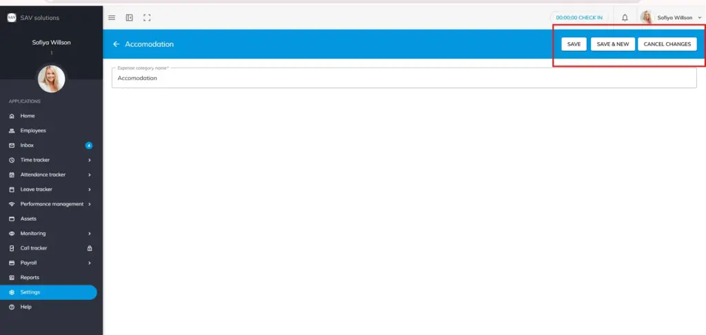 officeportal help expense category 2