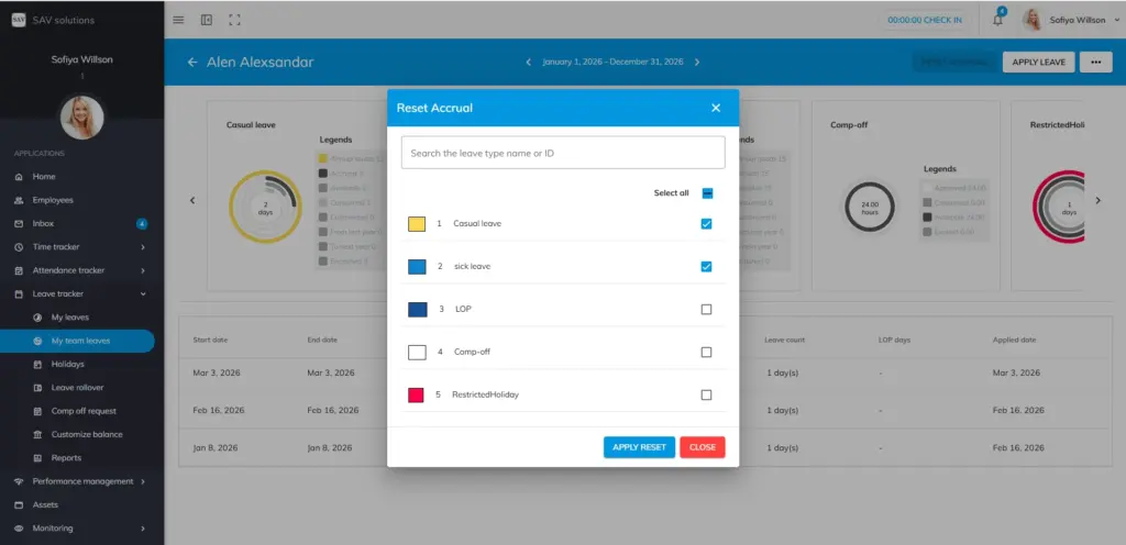 officeportal help my tem leave reset accural 3