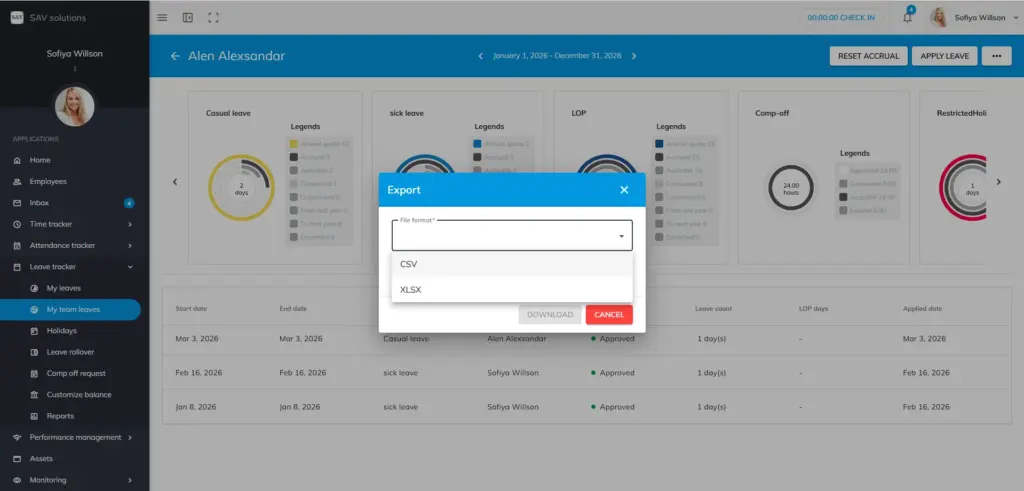 officeportal help my tem leave reset accural 6