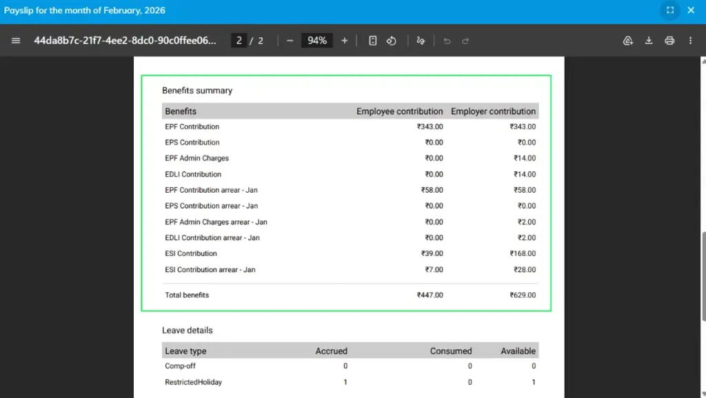 payslip template