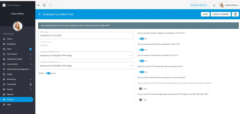 officeportal help empolyee provident fund